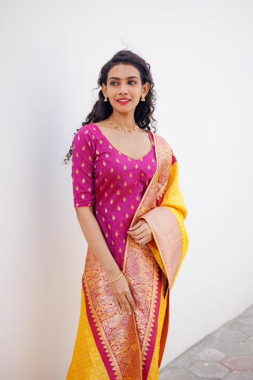 IMD - Aakruti Magenta & Yellow