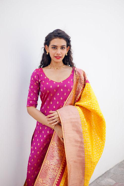 IMD - Aakruti Magenta & Yellow