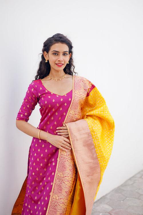 IMD - Aakruti Magenta & Yellow