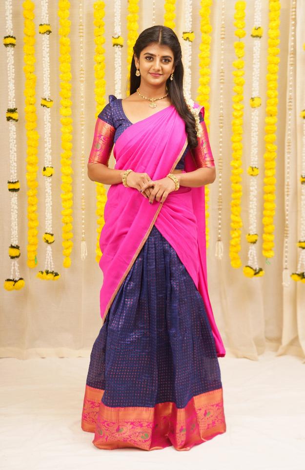 Sadana Blue with Pink Halfsaree