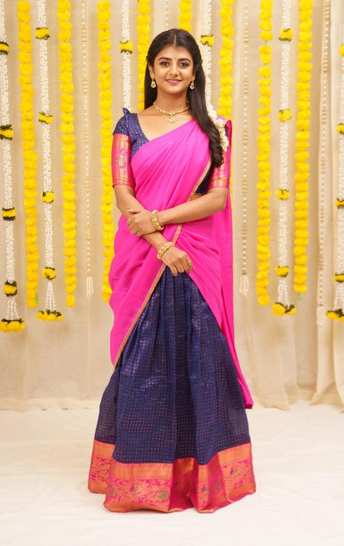 Sadana Blue with Pink Halfsaree