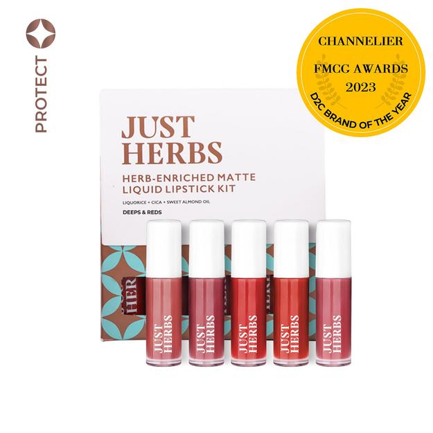 Herb Enriched Matte Liquid Lipstick Kit (Deeps & Reds) : Set of 5