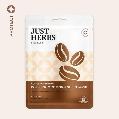 Coffee Sheet Mask with Cinnamon For Pollution Control Pack of 1