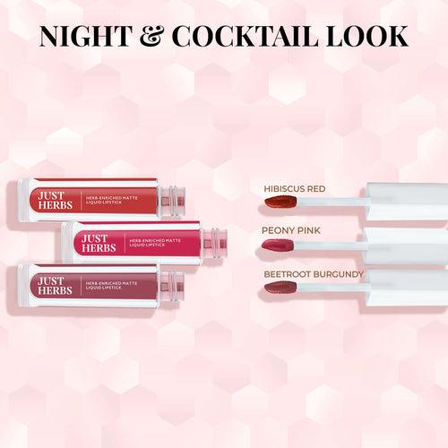 Full-Size Herb Enriched Matte Liquid Lipstick Kit - Set of 3 (6ml)