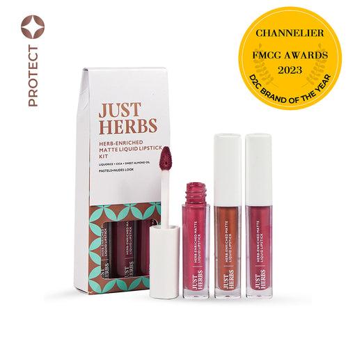 Full-Size Herb Enriched Matte Liquid Lipstick Kit - Set of 3 (6ml)