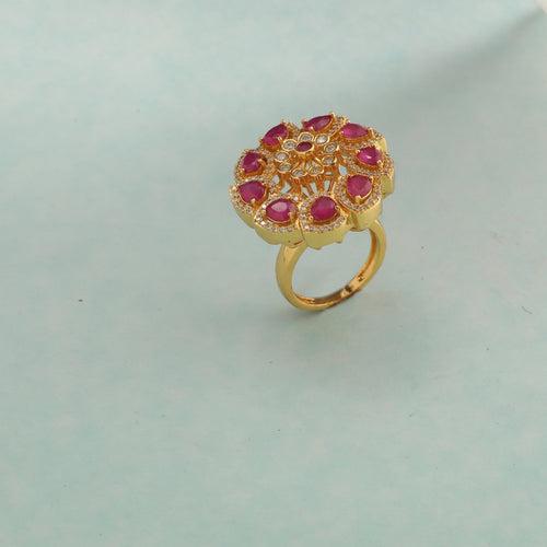 Zia Floral CZ Cocktail Ring