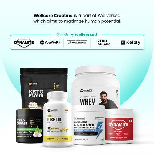 Wellcore - Micronised Creatine Monohydrate (100g, 33 Servings) | 100% Pure Creatine | Unflavored | Supports Athletic Performance and Power