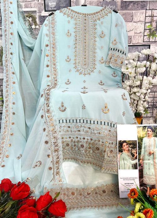 Elegant Georgette Suit with Intricate Embroidery