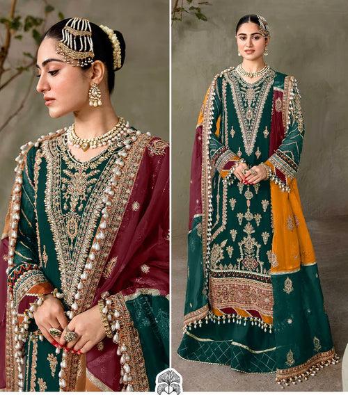 Elegant Embroidered Traditional Dress - In Colours