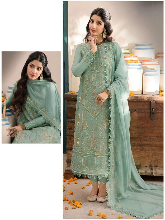 Elegant Georgette Suit with Intricate Embroidery