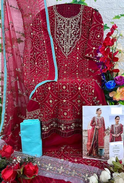 Elegant Georgette Suit with Intricate Embroidery