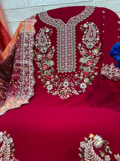 Bil17-C Heavy Georgette Designer Heavy Embroidered Party Wear Pakistani Salwar Suit