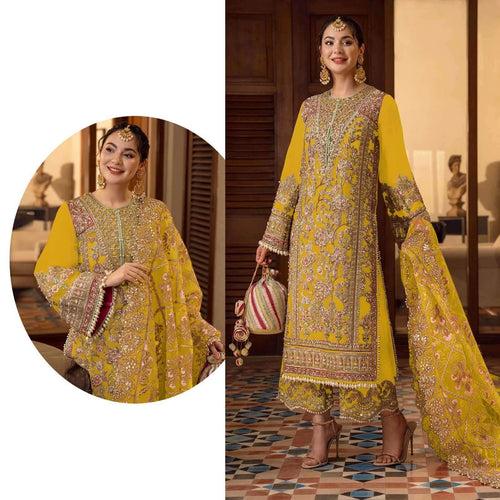 Buy Georgette Embroidery Stitched Palazzo Suit Online