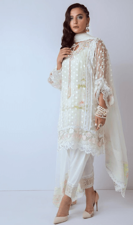 Rosemeen Pakistani Style Digital Print Designer Dress C1021