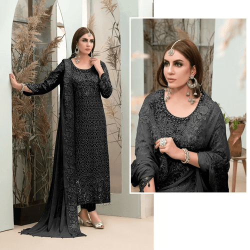 Black Long PAKISTANI SALWAR KAMEEZ SUITS