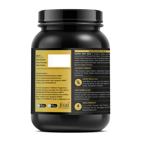 NAKPRO GOLD WHEY PROTEIN CONCENTRATE AND ISOLATE