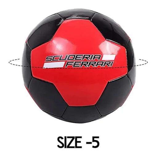 FERRARI MACHINE SEWING SOCCER BALL-  BLACK-RED Size 5 by Mesuca