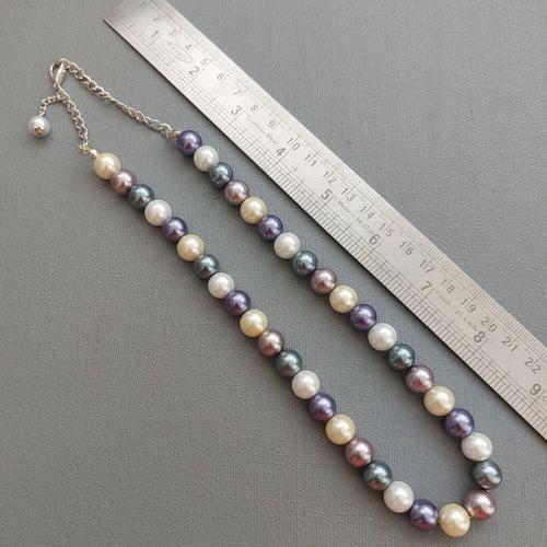 Pearl Spectrum: 5-Shade Pearl Necklace & Earring Set
