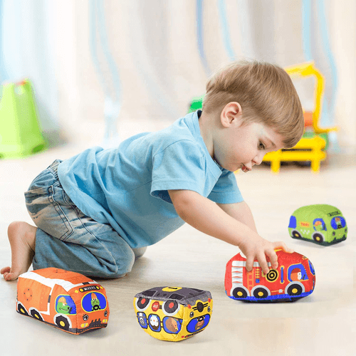 Baby Soft Car Toy Set with Play Mat