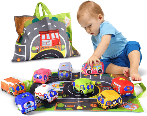 Baby Soft Car Toy Set with Play Mat