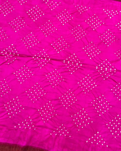 Maroon & Pink Patola Bandhej