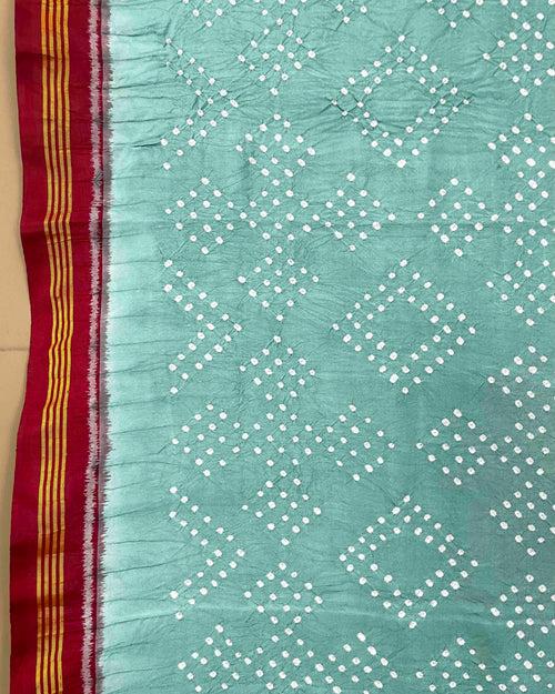 Red & Sky Bandhani Patola Dupatta