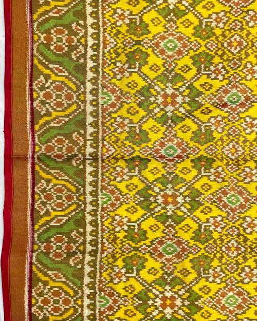 Red & Yellow Navratan Tissue Patola Saree