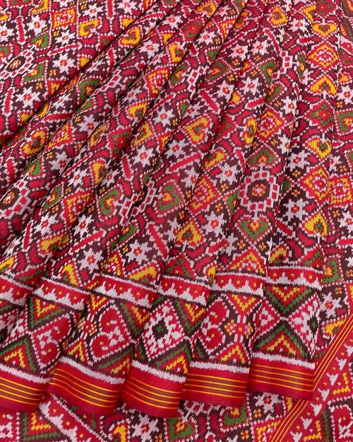 Red Manekchowk Designer Patola Saree