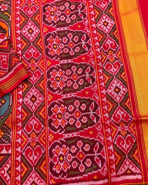 Red & Multicolour Big Figure Narikunj Patola Saree