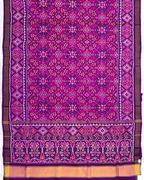 Purple & Pink Navratan Designer Patola Saree