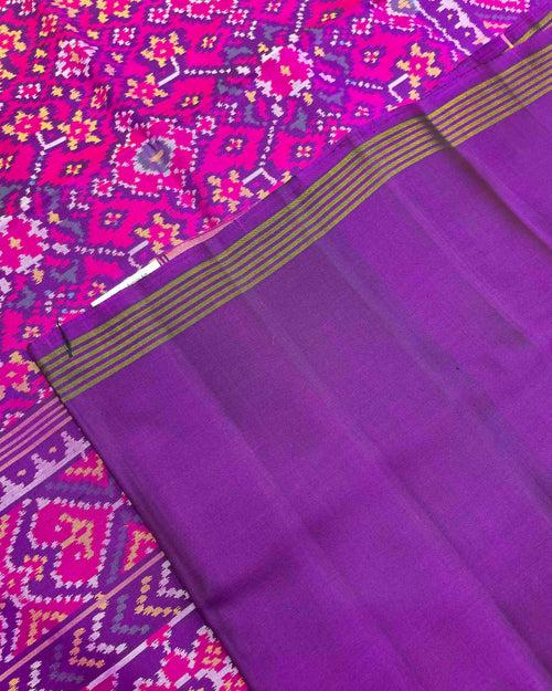 Purple & Pink Navratan Designer Patola Saree