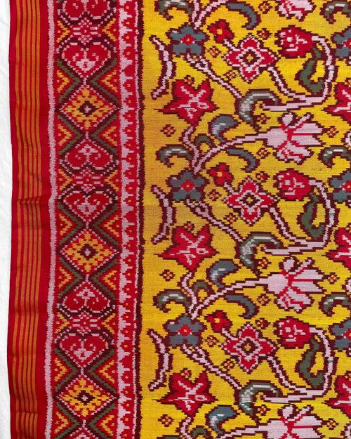 Red & Yellow Fancy Flower Patola Saree