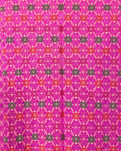 Baby Pink Meenakari Georgette Bandhani Dupatta