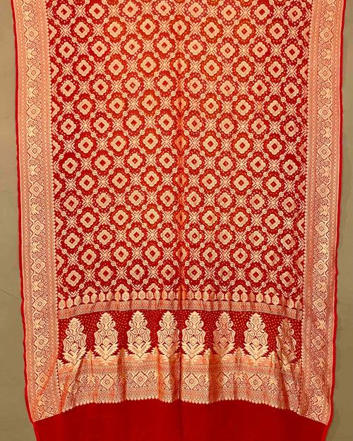 Oragne Shaded Georgette Bandhani Dupatta