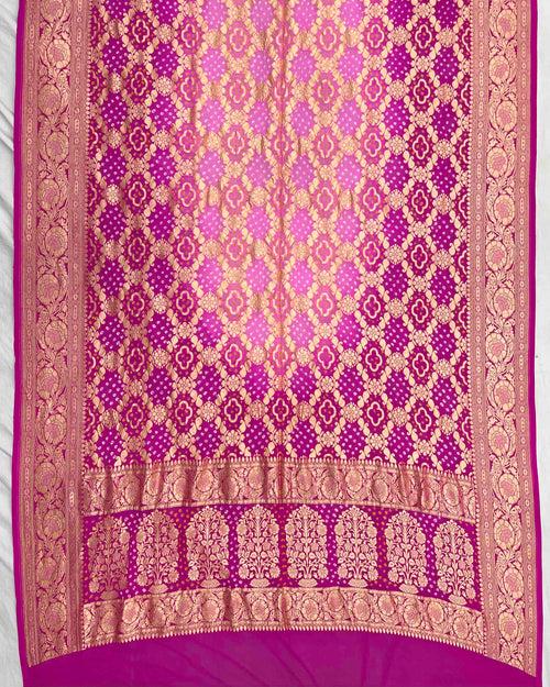 Pink Shaded Georgette Bandhani Dupatta