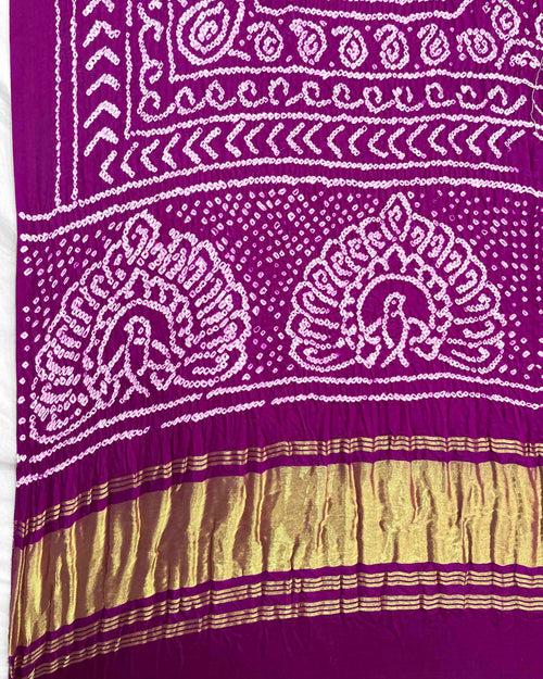 Purple & Pink Gajji Bandhani Dupatta