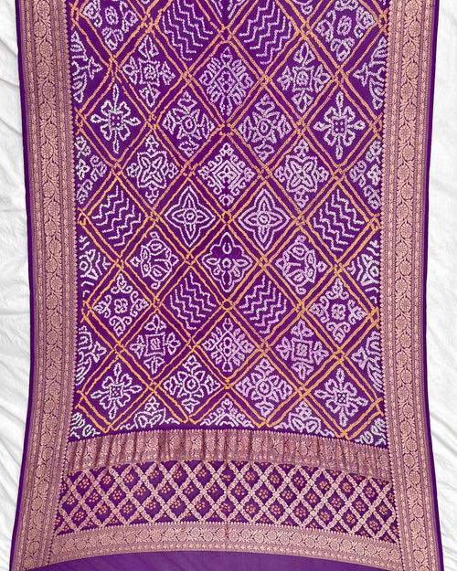 Purple Georgette Bandhani Dupatta