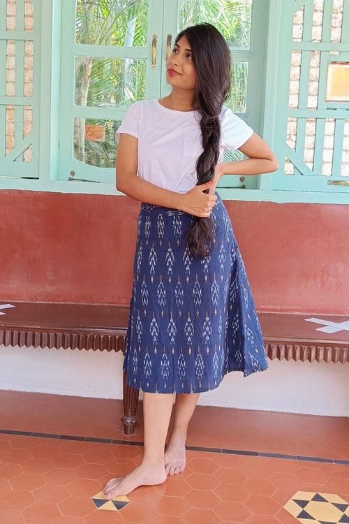 Indigo Ikat Skirt