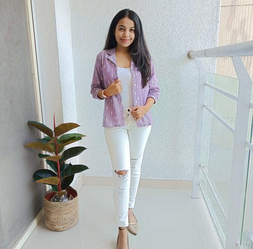 Lilac Ikat shirt