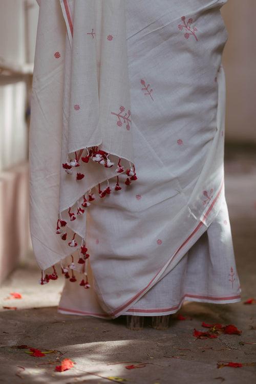 White Bengal Jamdani Saree