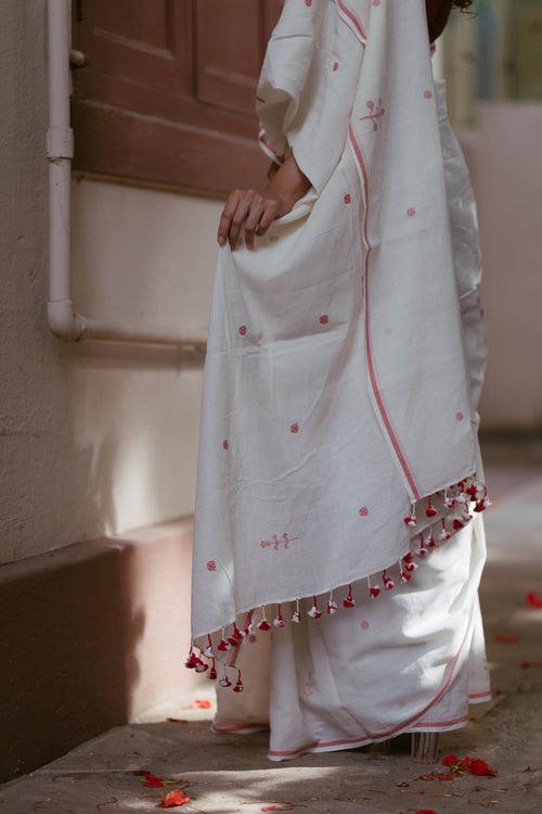 White Bengal Jamdani Saree