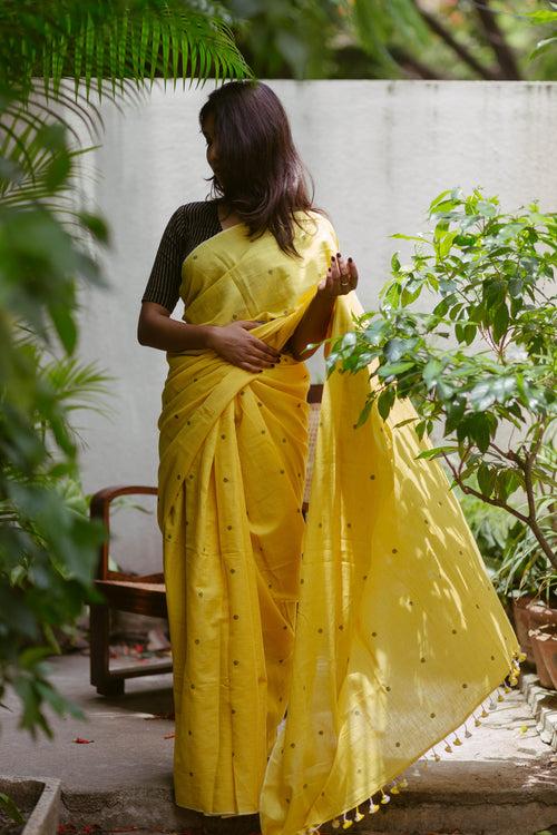 Yellow - Khadi Jamdani Saree