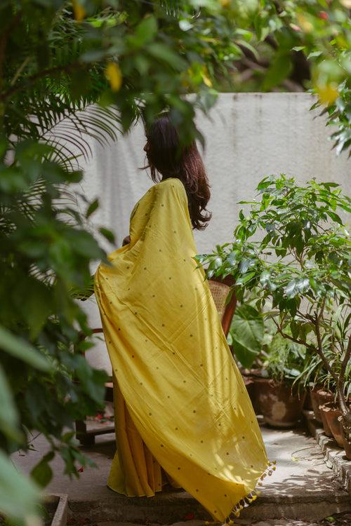 Yellow - Khadi Jamdani Saree