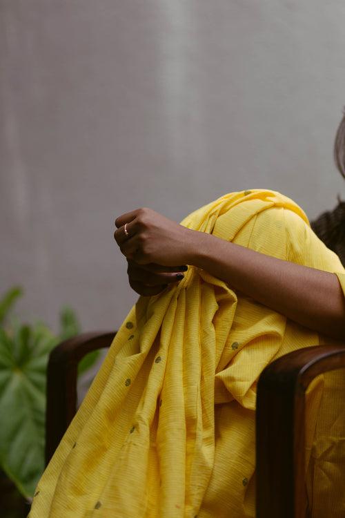 Yellow - Khadi Jamdani Saree