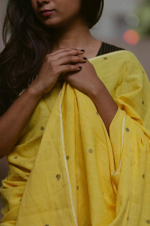 Yellow - Khadi Jamdani Saree