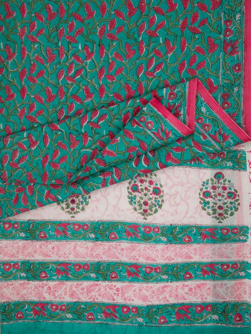 Cape Town - Hand block Printed Mul Saree