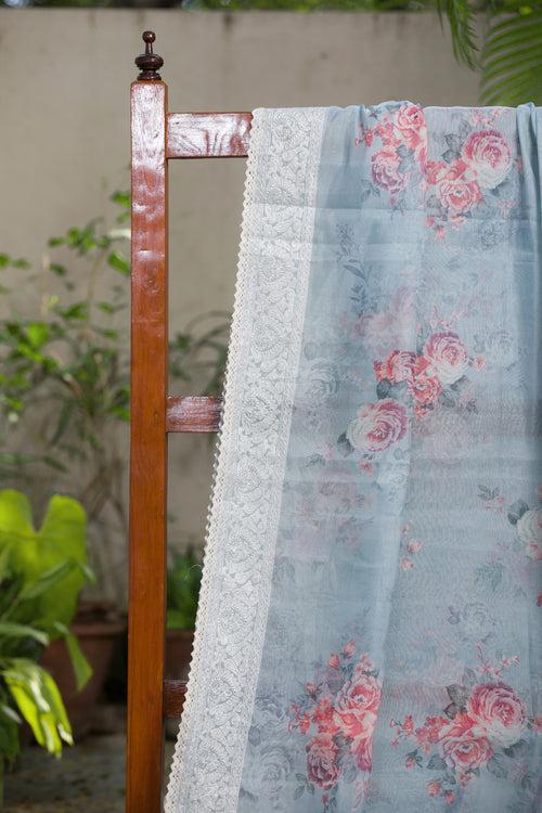 Victorian Garden - Embroidery Floral Organza Saree