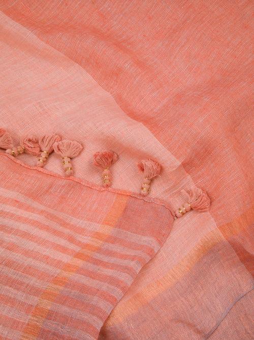 Fika -  Handwoven Linen Saree