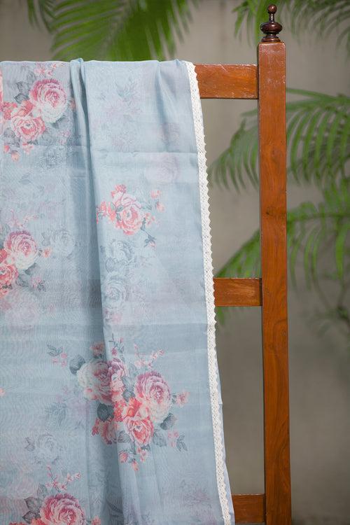 Victorian Garden - Embroidery Floral Organza Saree