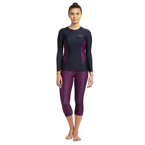 Speedo Women's Solid Long Sleeve Suntop